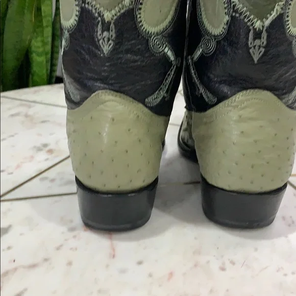 Ostrich cowboy boots and belt